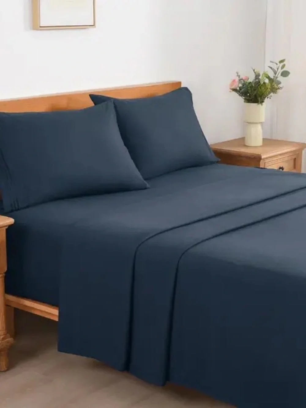 Navy blue king size 4 piece sheet set